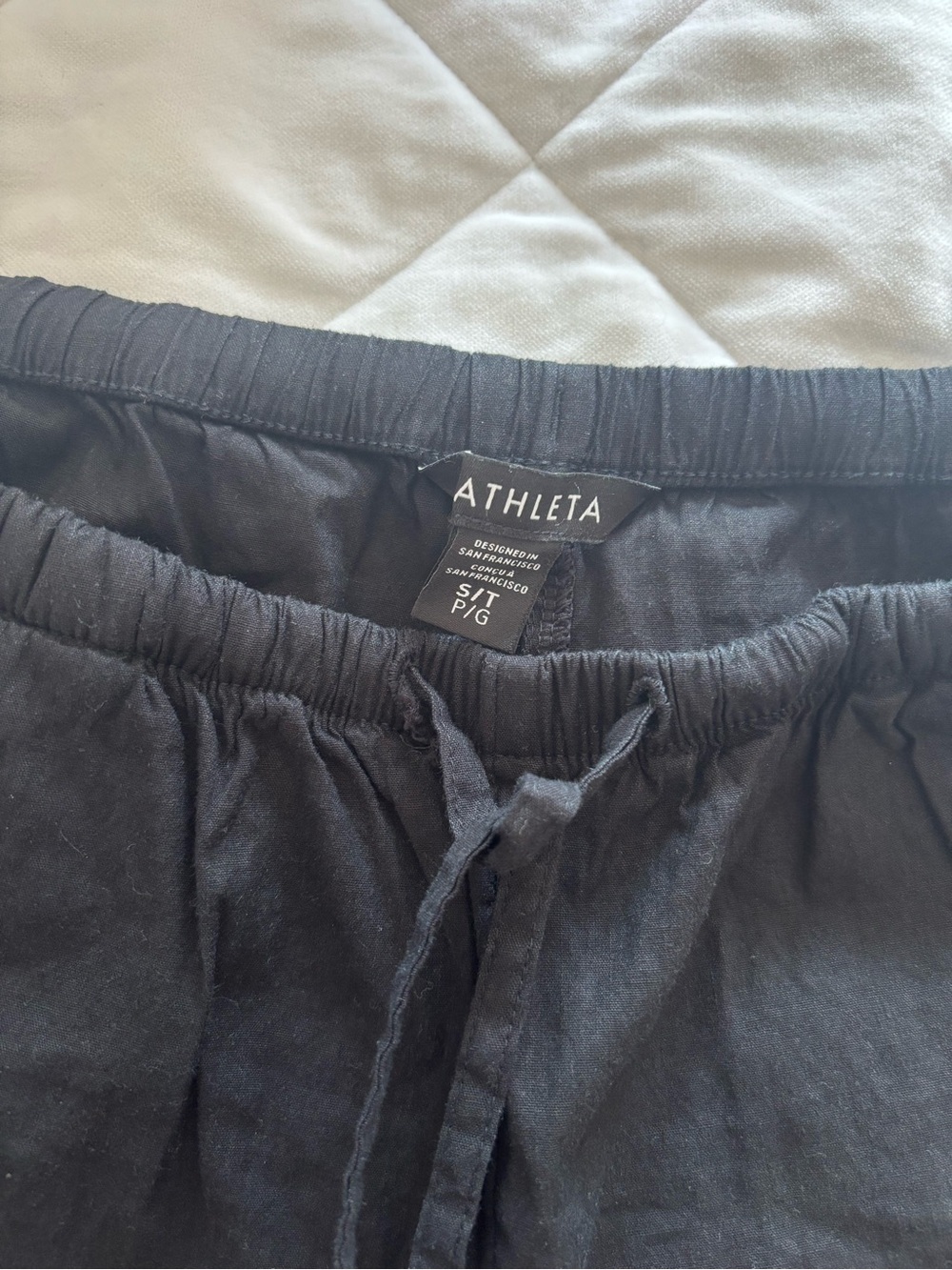Athleta Paradise Mid Rise Linen Pants Small Tall - Picture 3 of 4